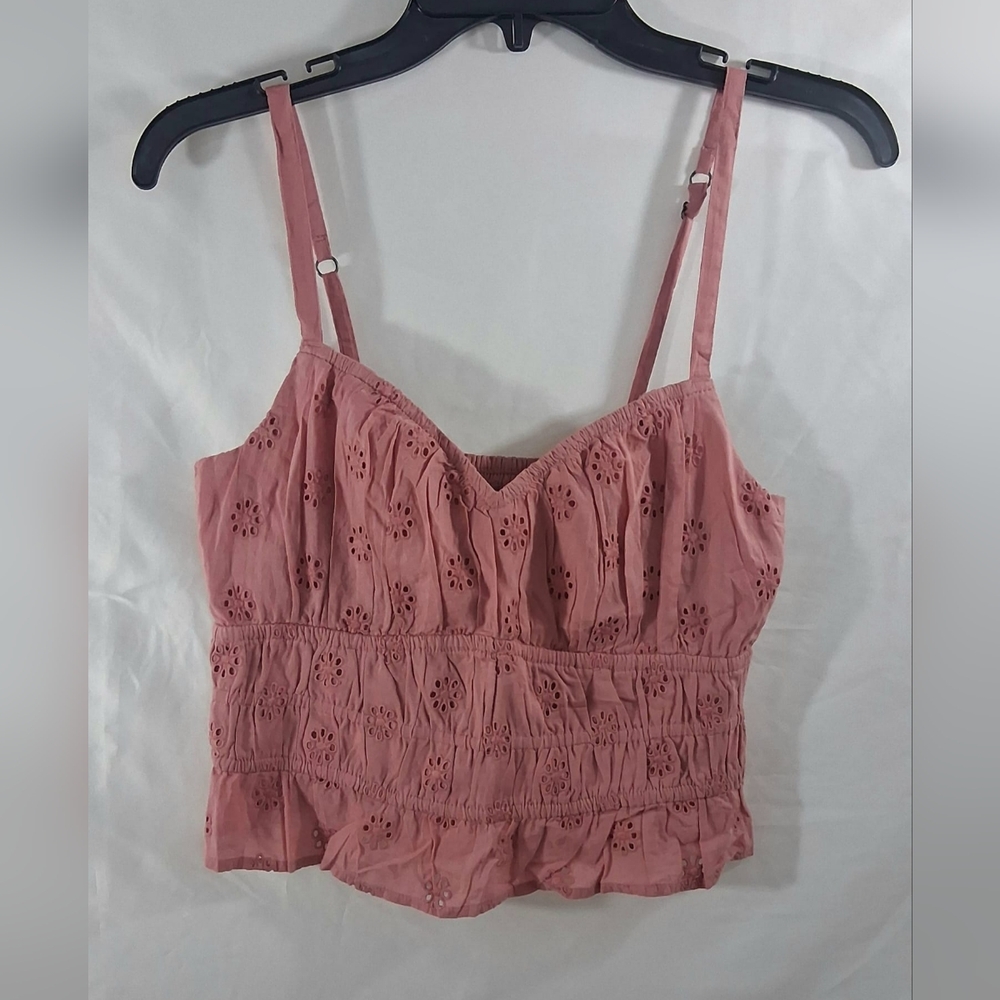 Hollister Pink Smocked Bustier Camisole